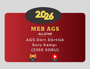 2026-MEB AGS Dört Dörtlük Soru Kampı (2350 SORU)